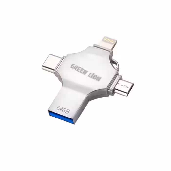 فلش چندکاره 64 گیگابایت گرین لاین Green Lion 4-in-1 USB Flash Drive 64GB GN4IN1USB64SL