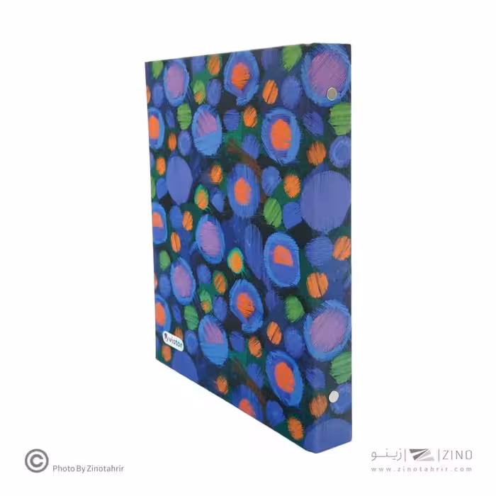 دفترکلاسوری26حلقه100برگ قفل فلز طرح دار آوای تحریر کدKY60139