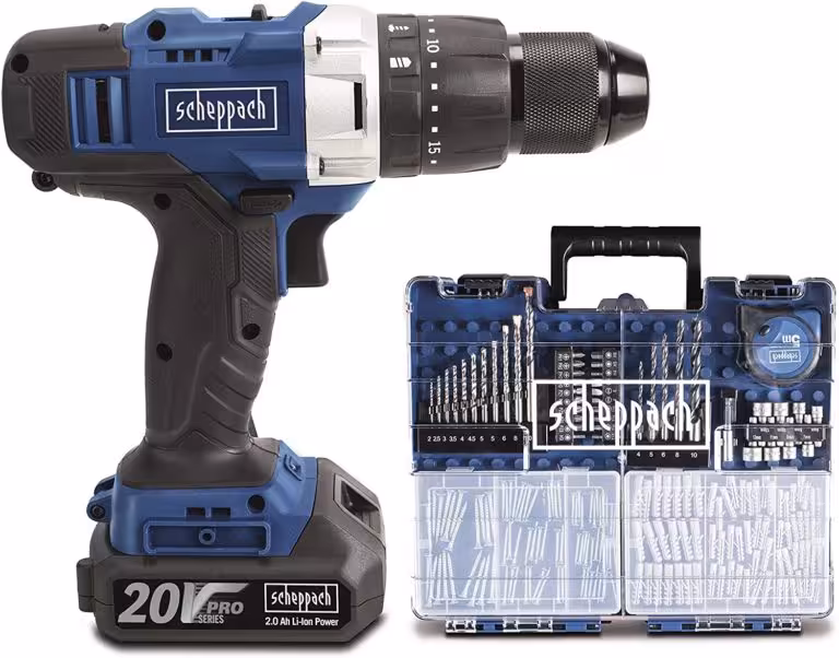 دریل شارژی چکشی شپخ با لوازم مدل DTB-20PROS