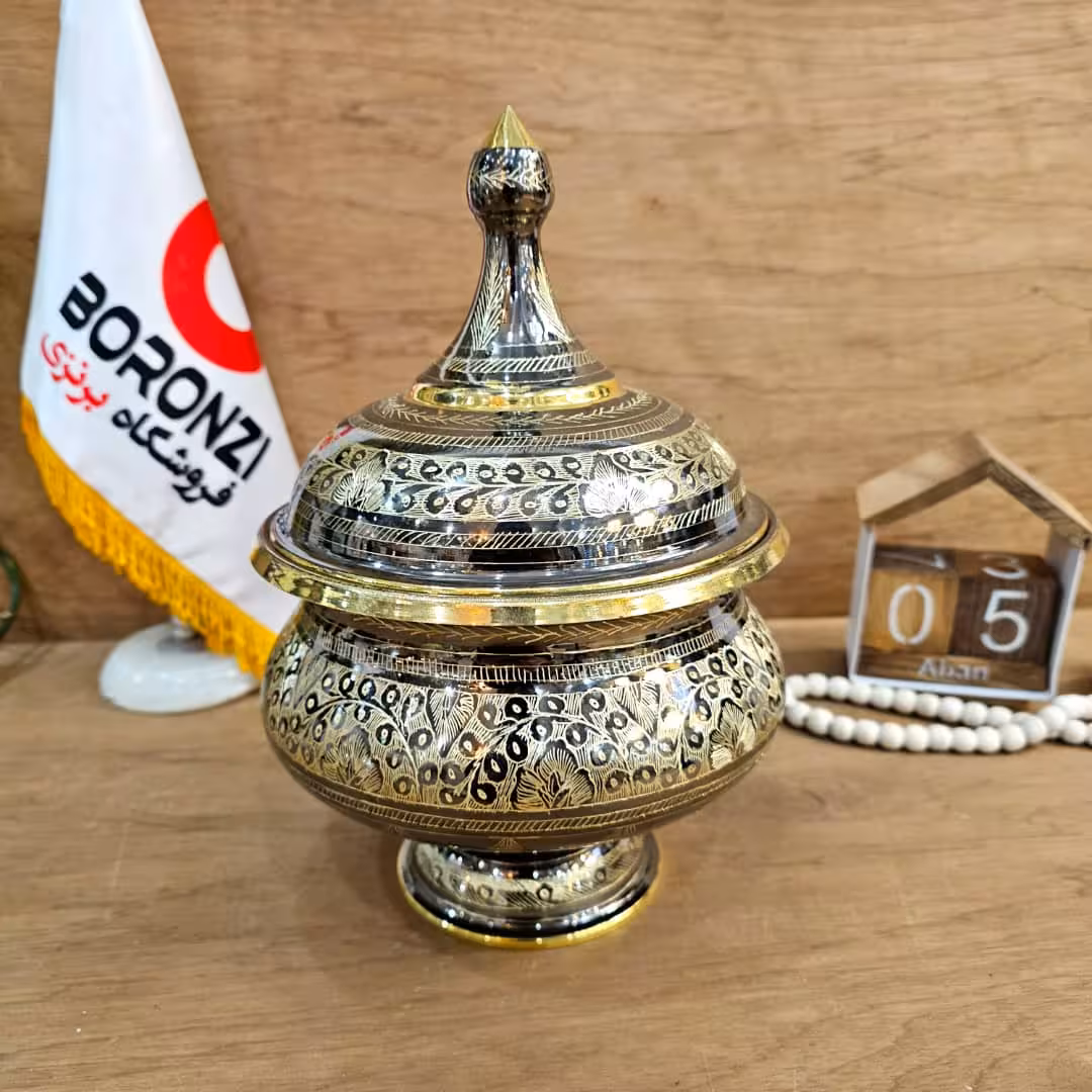 شکلات خوری بزرگ سیاه قلم برنزی