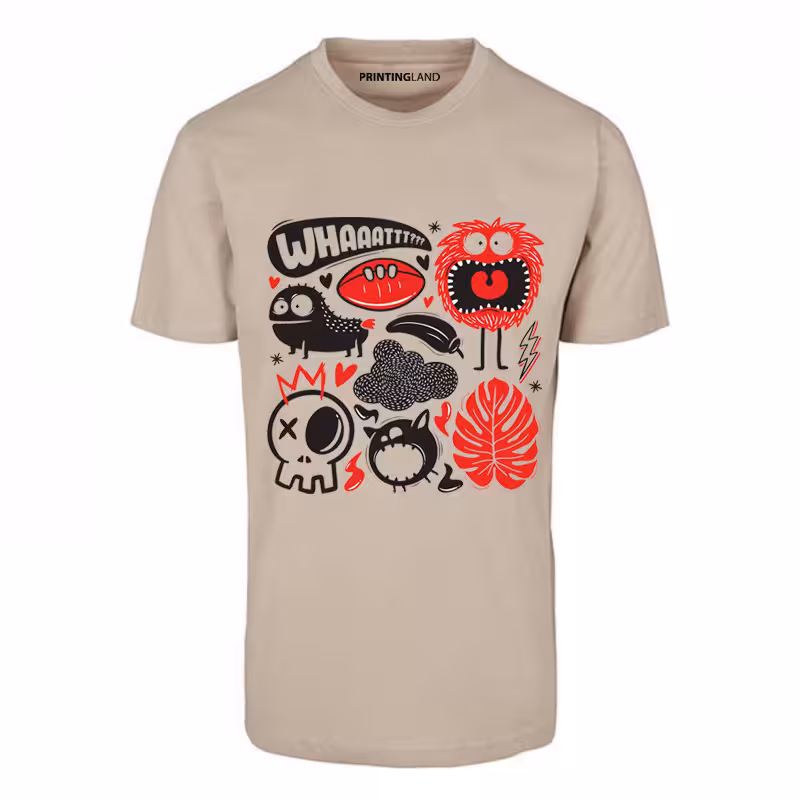 تیشرت آستین کوتاه مردانه طرح WHAAAT کد W06