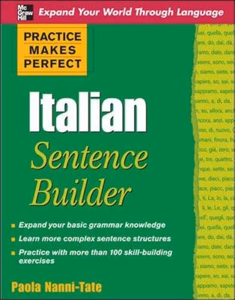 ایتالین سنتنس بیلدر | کتاب ایتالیایی Practice Makes Perfect Italian Sentence Builder
