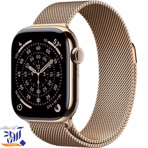 اپل واچ سری 11 تیتانیومی طلایی با بند با بند میلانس لوپ