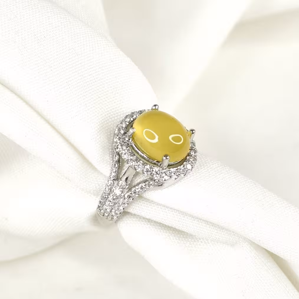 انگشتر مدرن نقره 925 سنگ شرف الشمس کد 9986