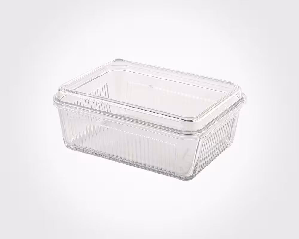 ظرف شیشه ای 1.1 لیتر درب اکرولیک لیمون کد 2260