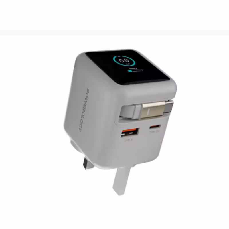 َشارژر دیواری پاورولوجی مدل Halo Dual-Port GaN Charger