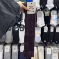 جوراب بالا زانو طرح بافت زرشکی