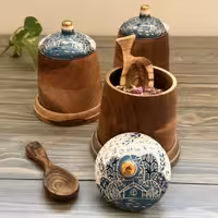 پاسماوری مخروطی چوبی مهر سایز بزرگ طرح 2