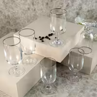ست 6 عددی لیوان آب لبه قهوه ای آریلدیز Aryıldız مدل Rona پلاتین – ترکیبی از ظرافت و کیفیت برای میزهای خاص