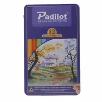 مداد رنگی 12 رنگ جعبه فلزی پادیلوت padilot