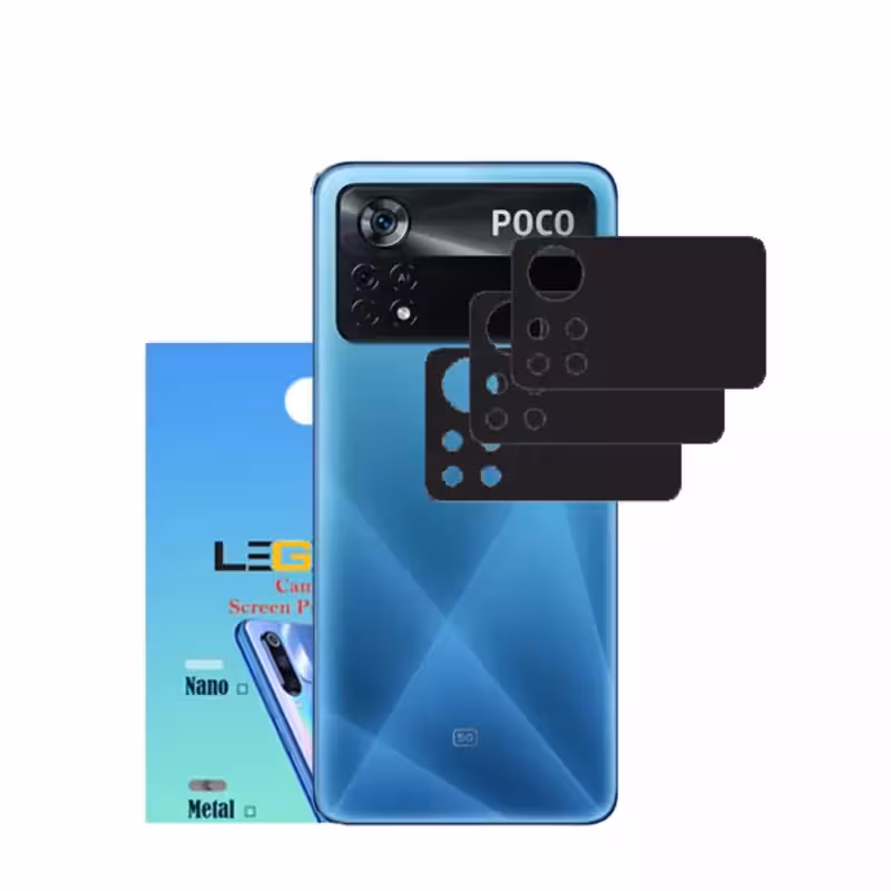 محافظ لنز دوربین مدل لجند قابدارمناسب موبایل شیائومی Poco X4 Pro بسته 3 عددی