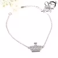 دستبند نقره طرح تاج عیار925 کد 9823
