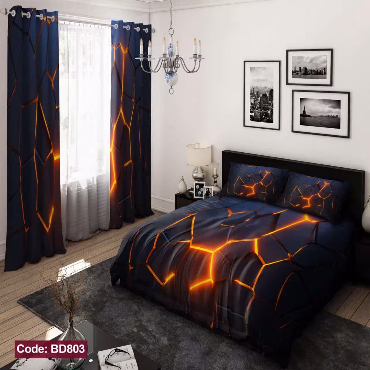 روتختی سه بعدی مشکی کد BD803