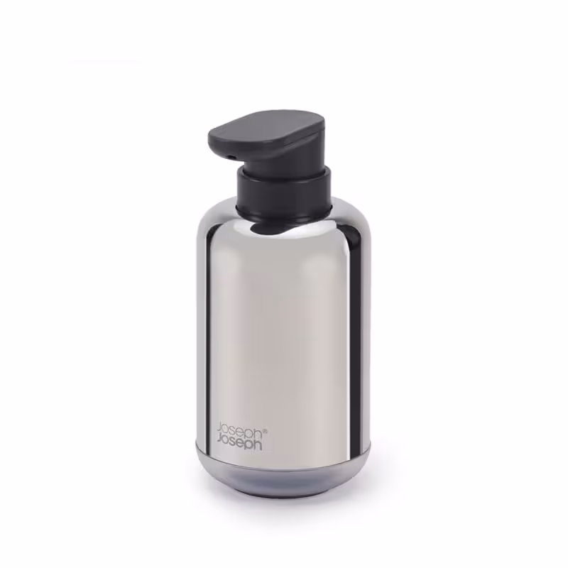 جا مایع Joseph Joseph مدل EasyStore Luxe | طراحی مدرن و مینیمال | بدنه فلزی با رنگ متالیک | ساخته‌شده از پلاستیک مقاوم با روکش استیل | مناسب برای سرویس‌های بهداشتی لوکس | عملکرد فشاری آسان | مقاوم در برابر رطوبت و قابل استفاده روزمره