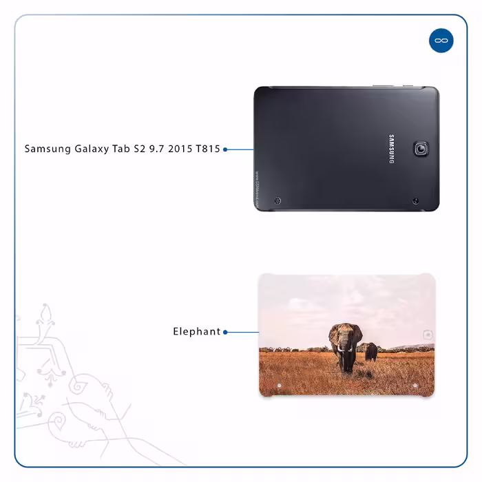برچسب پوششی ماهوت مدل Elephant مناسب برای تبلت سامسونگ Galaxy Tab S2 9.7 2015 T815