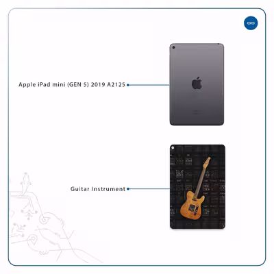برچسب پوششی ماهوت مدل Guitar-Instrument مناسب برای تبلت اپل iPad mini (GEN 5) 2019 A2125