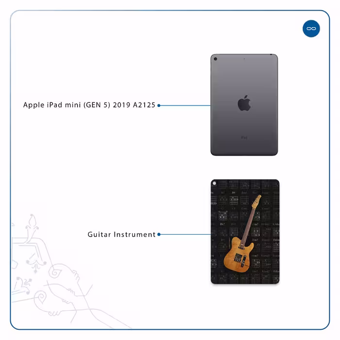 برچسب پوششی ماهوت مدل Guitar-Instrument مناسب برای تبلت اپل iPad mini (GEN 5) 2019 A2125