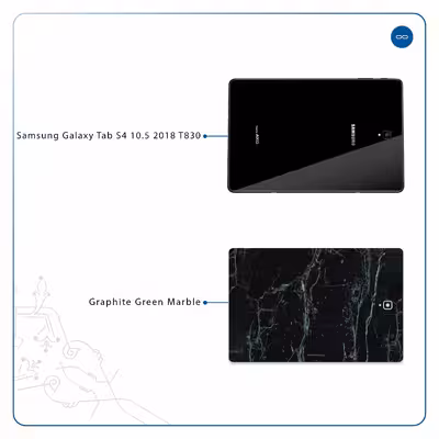 برچسب پوششی ماهوت مدل Graphite-Green-Marble مناسب برای تبلت سامسونگ Galaxy Tab S4 10.5 2018 T830