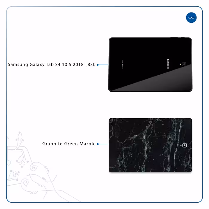 برچسب پوششی ماهوت مدل Graphite-Green-Marble مناسب برای تبلت سامسونگ Galaxy Tab S4 10.5 2018 T830