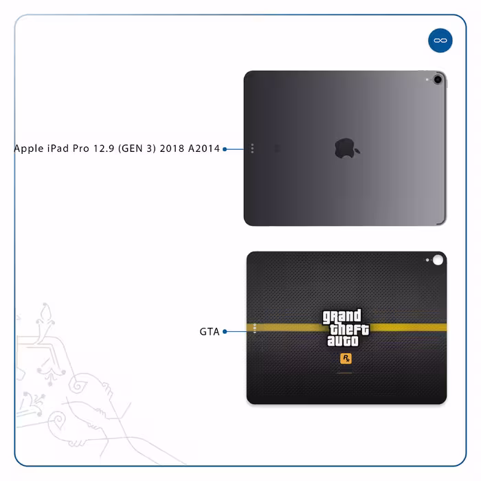 برچسب پوششی ماهوت مدل Gta-Game مناسب برای تبلت اپل iPad Pro 12.9 (GEN 3) 2018 A2014