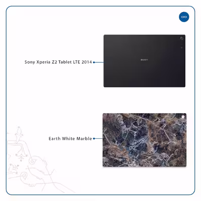 برچسب پوششی ماهوت مدل Earth-White-Marble مناسب برای تبلت سونی Xperia Z2 Tablet LTE 2014