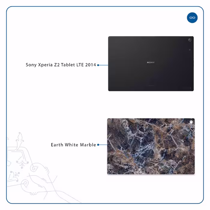 برچسب پوششی ماهوت مدل Earth-White-Marble مناسب برای تبلت سونی Xperia Z2 Tablet LTE 2014