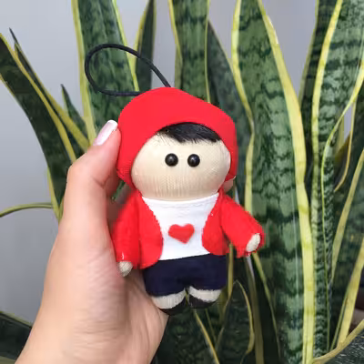 آویز عروسکی مدل دختر و پسر روسى كد ghlb1 مجموعه 2 عددى