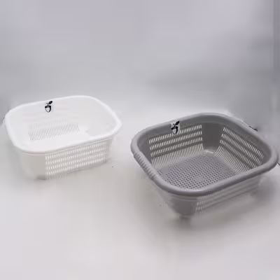 آبکش و لگن مدل بلوط کد YPK-T38-26x24CM بسته 2 عددی