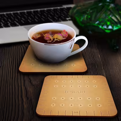 زیر لیوانی لوکسینو مدل بیسکوییت های خوشمزه مجموعه 6 عددی 