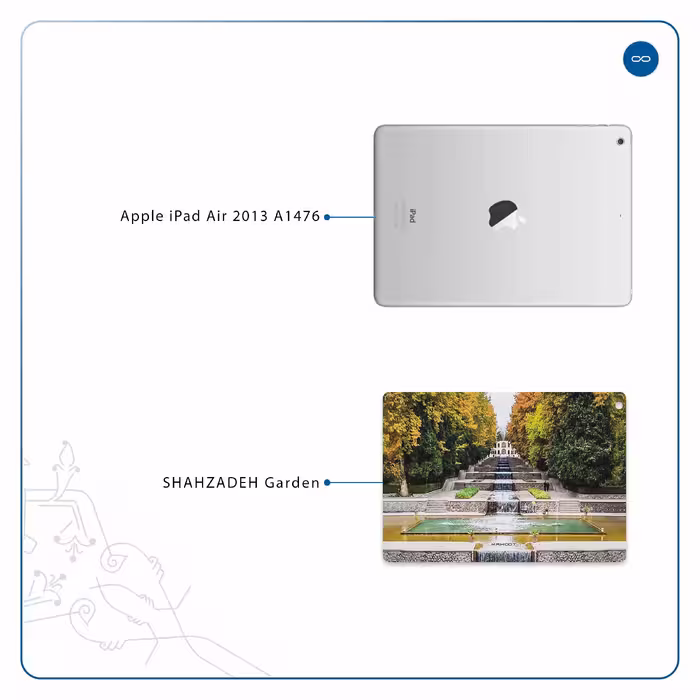 برچسب پوششی ماهوت مدل SHAHZADEH-Garden مناسب برای تبلت اپل iPad Air 2013 A1476