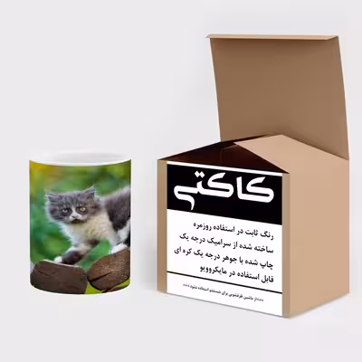 ماگ کاکتی طرح گربه مدل mgs14423