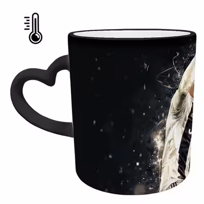 ماگ حرارتی مدل دسته قلبی اکلیلی طرح رونالدو کد 201