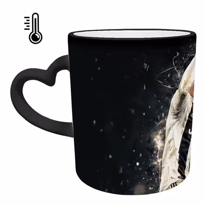 ماگ حرارتی مدل دسته قلبی اکلیلی طرح رونالدو کد 201