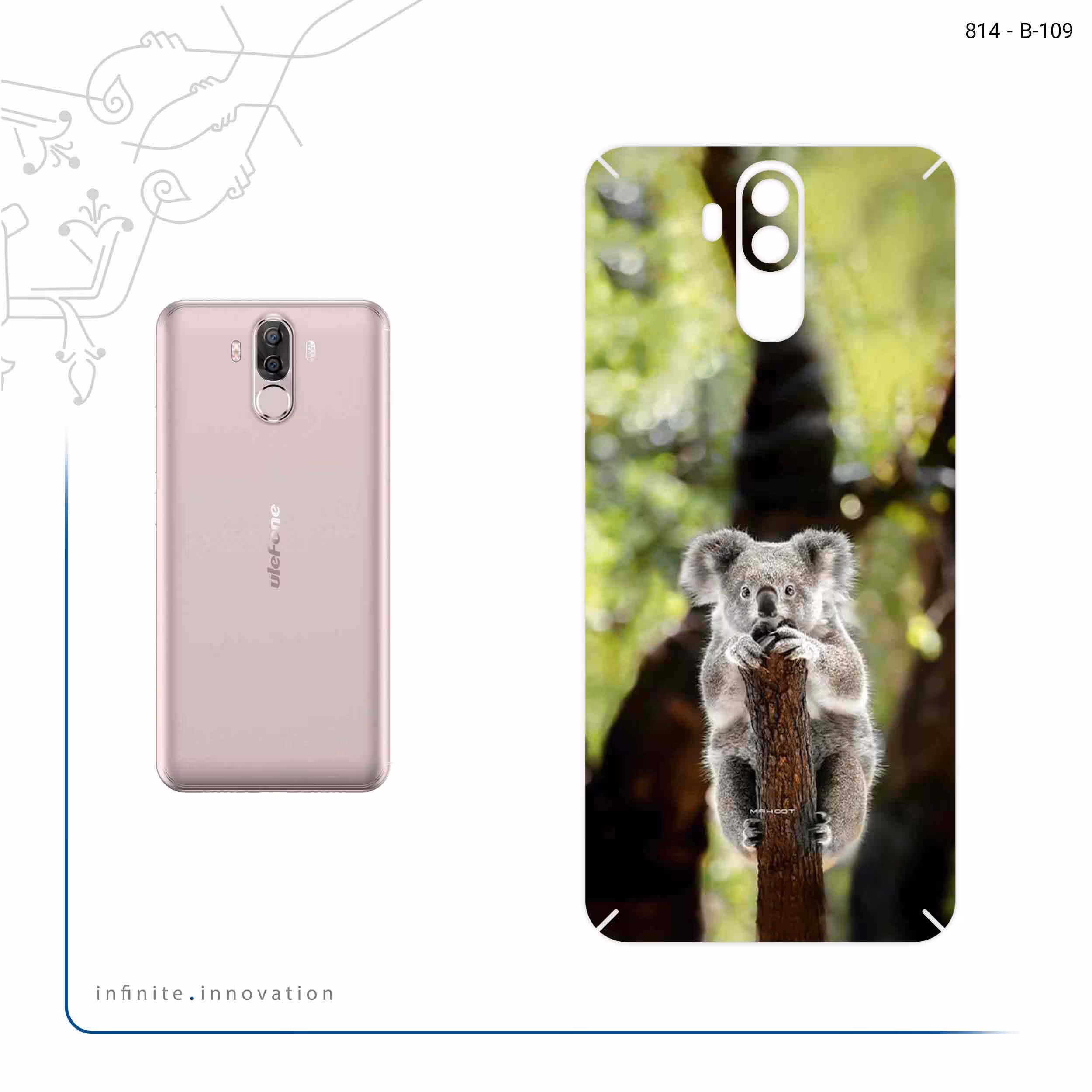 برچسب پوششی ماهوت مدل Koala bear مناسب برای گوشی موبایل یولفون Power 3S