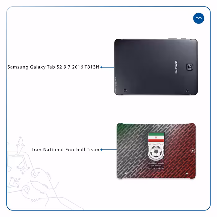 برچسب پوششی ماهوت مدل Iran-National-Football-Team مناسب برای تبلت سامسونگ Galaxy Tab S2 9.7 2016 T813N