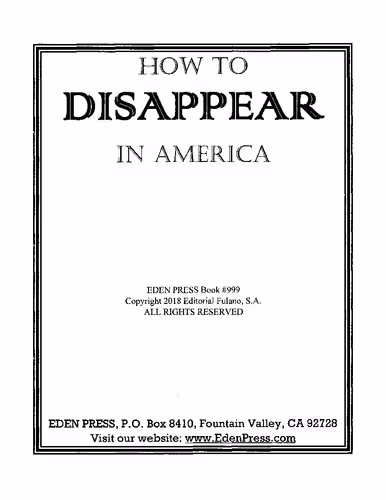 خرید و دانلود نسخه کامل کتاب How to Disappear in America