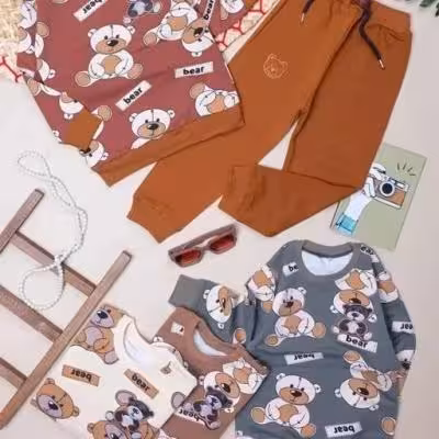 بلوز شلوار راحتی بچگانه طرح تدی