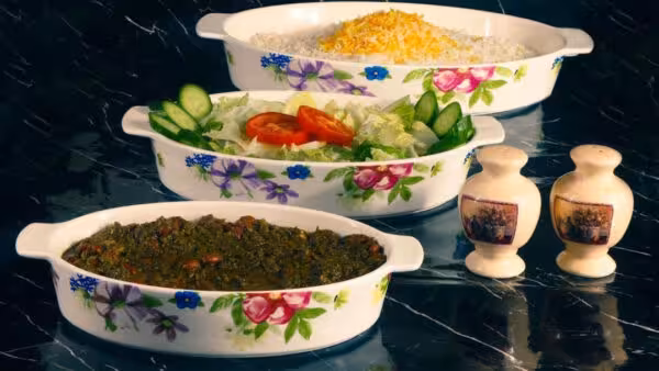 تابه سرامیکی بیضی سه سایز طرح دار