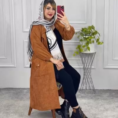 مانتو مخمل کبریتی پاییزه