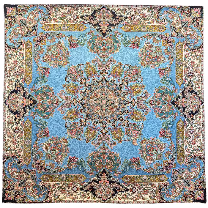 رومیزی مربع ترمه ابریشم کد TRM150