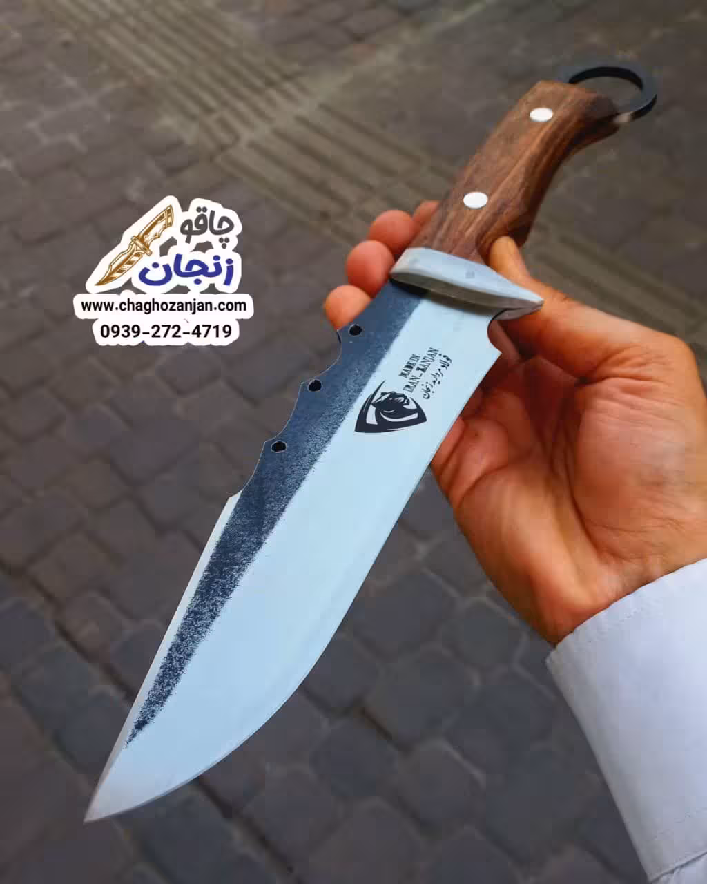 چاقو شکاری حلقه دار | مدل پر فروش مروارید زنجان   غلاف رایگان