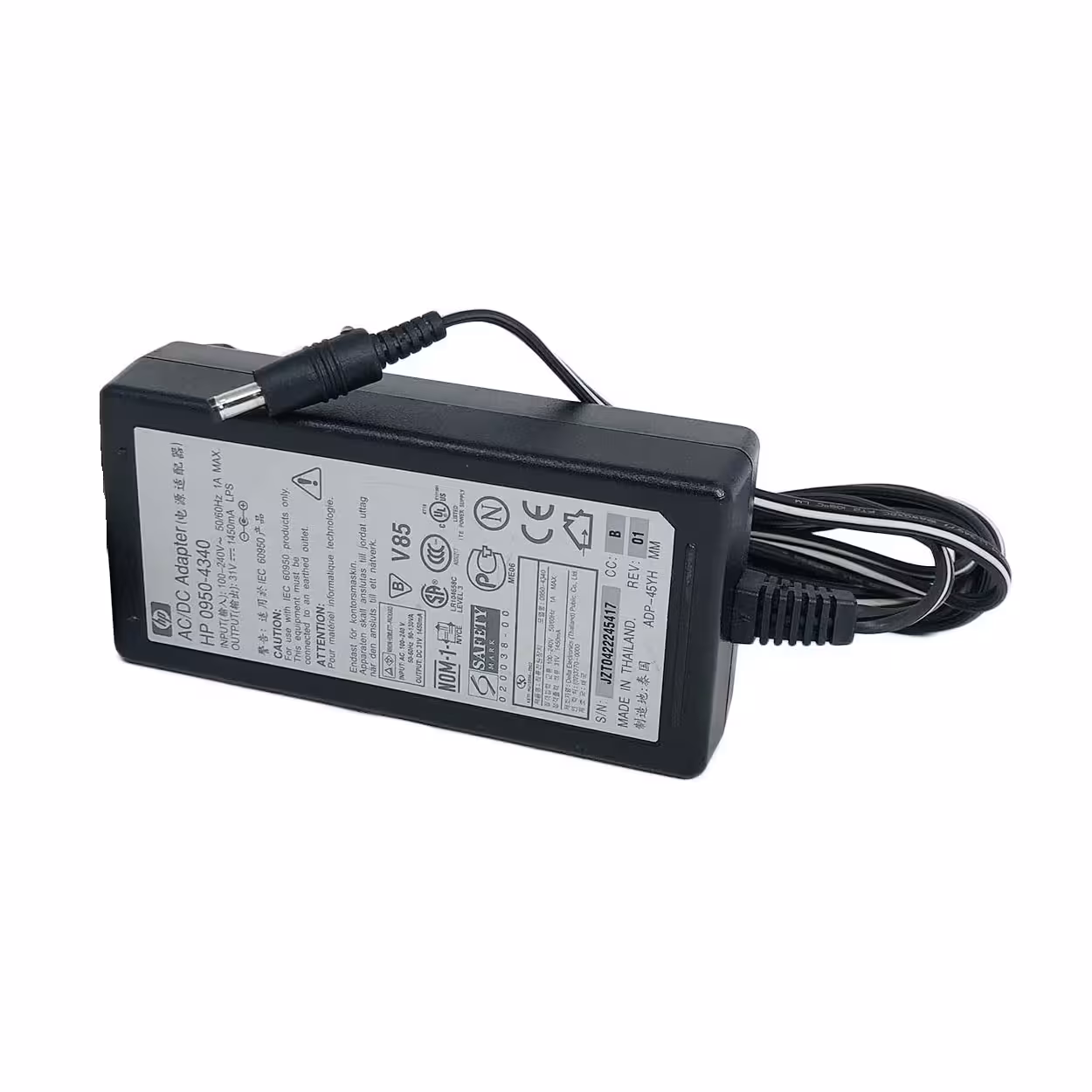 آداپتور پرینتر اچ پی 31 ولت 1450 میلی آمپر  HP 31V/1450MA فیش گرد آداپتوری با سایز 1.7*4.8 میلی متر