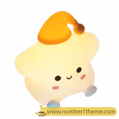 چراغ خواب سیلیکونی ستاره کلاه دار ضربه ای شارژی