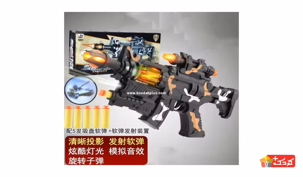 تفنگ موزیکال و تیر فومی لیزر دار مدل 6885