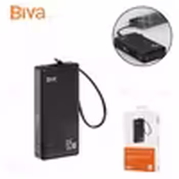 پاوربانک 20000 بیوا Biva BP-025 Fast Charging Power Bank توان 65 وات با کابل متصل