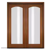 درب چوبی نشیمن با شیشه شفاف کد 1109