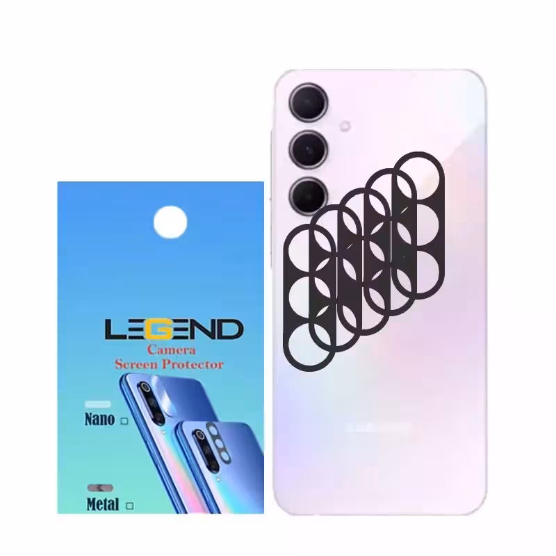 محافظ لنز دوربین لجند مدل قابدار مناسب برای موبایل سامسونگ Galaxy A55 بسته 5 عددی