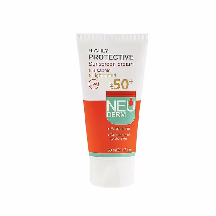 ضد آفتاب رنگی SPF50 نئودرم روشن پوست خشک (50 میل)
