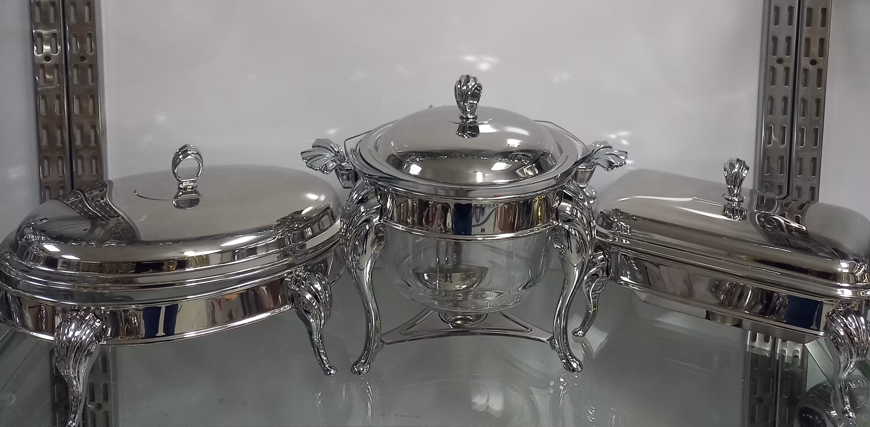 ست سوفله خوری 3 تیکه استیل نقره ای رویال سایز 2