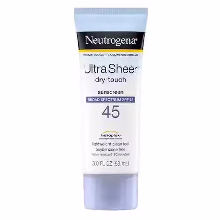 کرم ضد آفتاب  SPF45 نوتروژینا مدل neutrogena ultra sheer sunscreen  حجم 88 میلی لیتر
